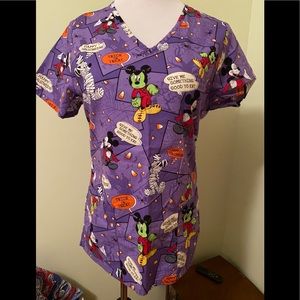 Disney Halloween Mickey Mouse Scrub Top
